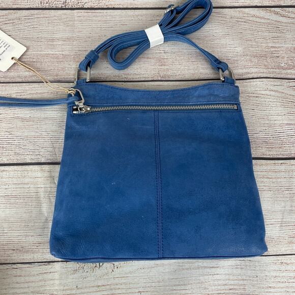 Hobo International Cambel Crossbody Purse Cobalt Blue Leather - Picture 1 of 11